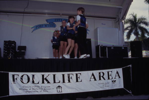 Country Rhythm Cloggers performs on the stage - Fort Myers, Florida.