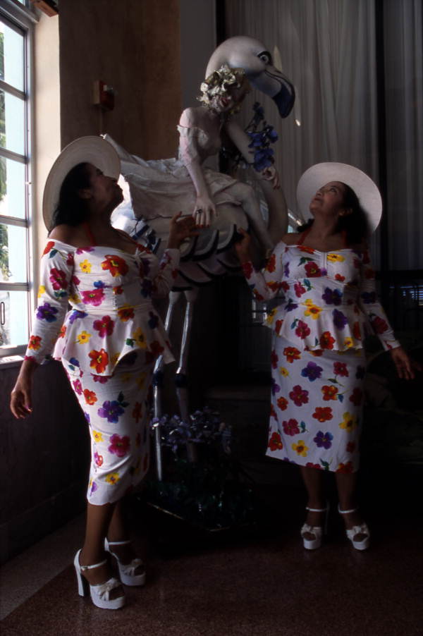 Scull Sisters, artists with a piece of art - Miami, Florida.