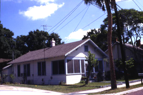 House painted blue and white - Tarpon Springs, Florida.
