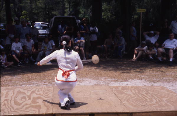 Nan Zhu with her chinese yo-yo at the Florida Folklife Festival - White Springs, Florida.