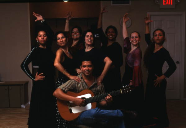 Helen Figueroa, her flamenco dancer students and a guitarist - Orlando, Florida.