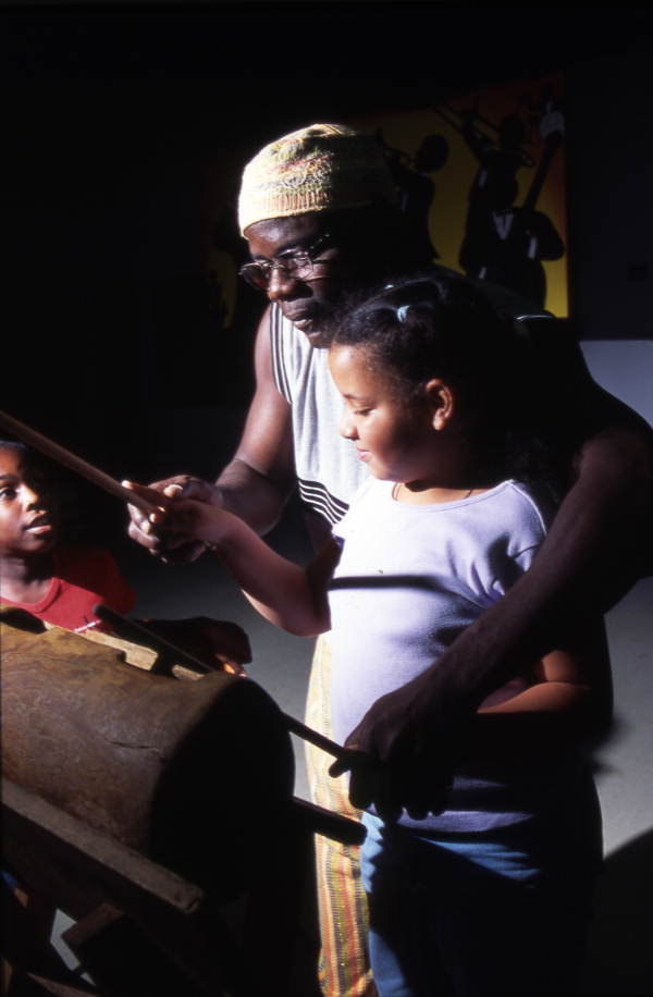 Martin Zagbo plays instruments with children at Lake Westen Elementary School - Orlando, Florida.