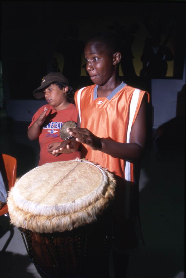 Students at Lake Westen Elementary School play percussion instruments - Orlando, Florida.