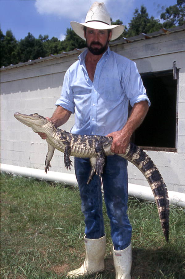 Kelvin Townsend with an alligator - LaBelle, Florida.