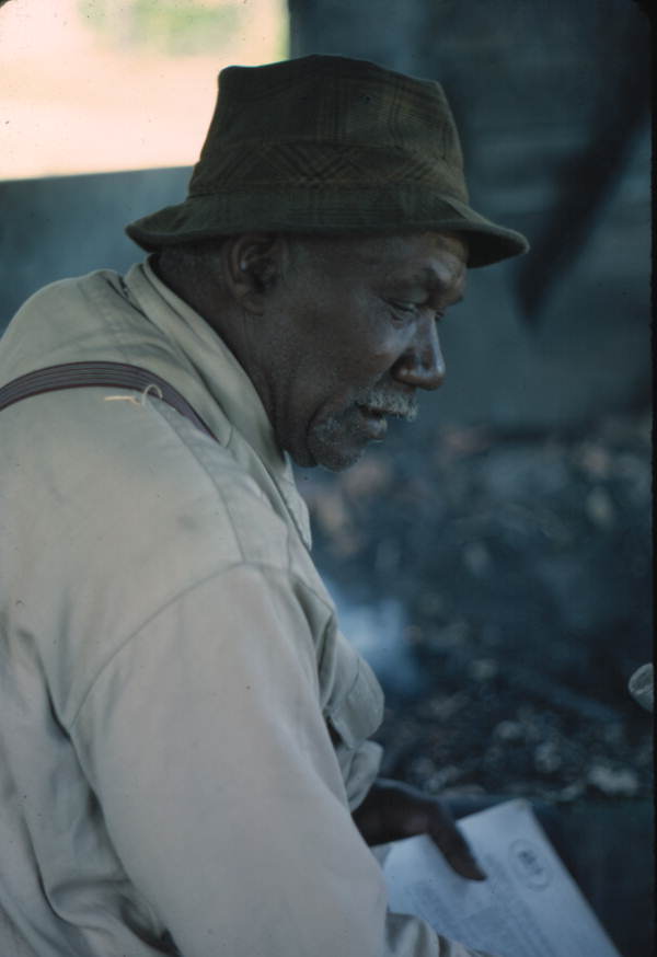 Blacksmith Thomas Rains during an interview - Monticello, Florida