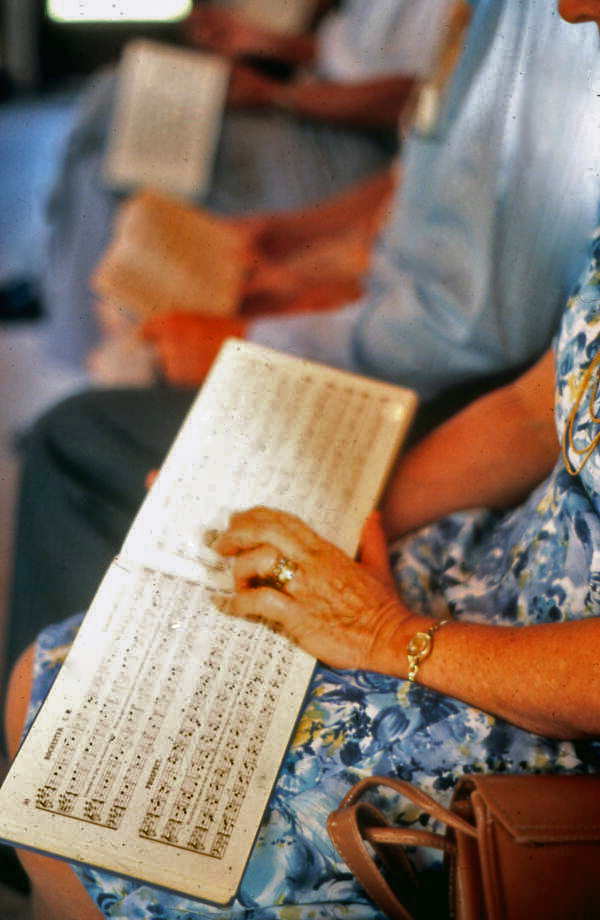 Open Sacred Harp book for singing at the Bethlehem Primitive Baptist Church - Old Chicora, Florida