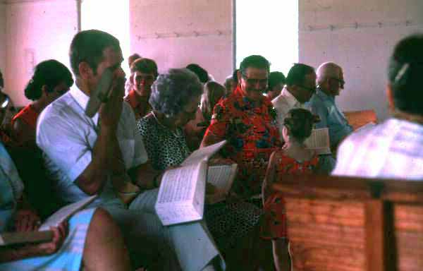 Congregation singing from the Sacred Harp book at the Bethlehem Primitive Baptist Church - Old Chicora, Florida