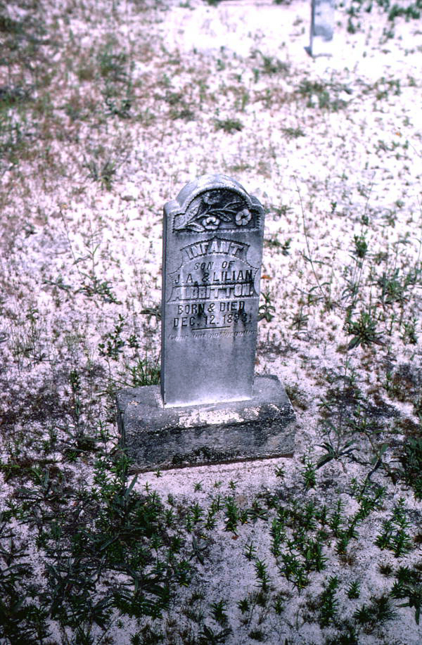 Headstone in the cemetery at Bethlehem Primitive Baptist Church - Old Chicora, Florida