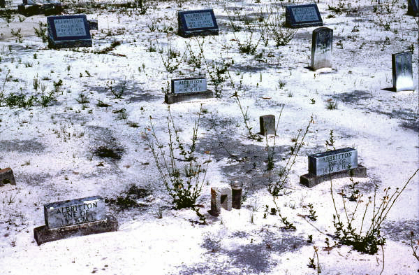 Graves in the cemetery at Bethlehem Primitive Baptist Church - Old Chicora, Florida