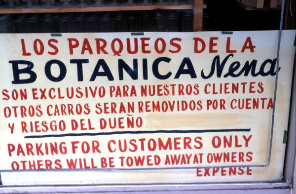 Sign at Botanica Nena store - Miami, Florida.