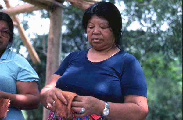 Mary B. Billie during the early process of making a Seminole doll - Big Cypress Reservation, Florida