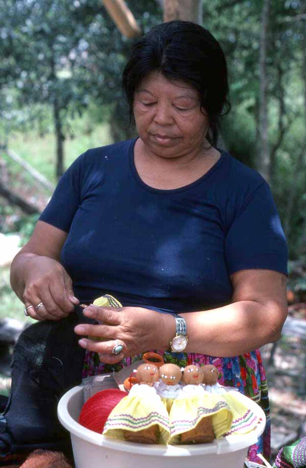 Mary Billie making dolls - Big Cypress Seminole Indian Reservation