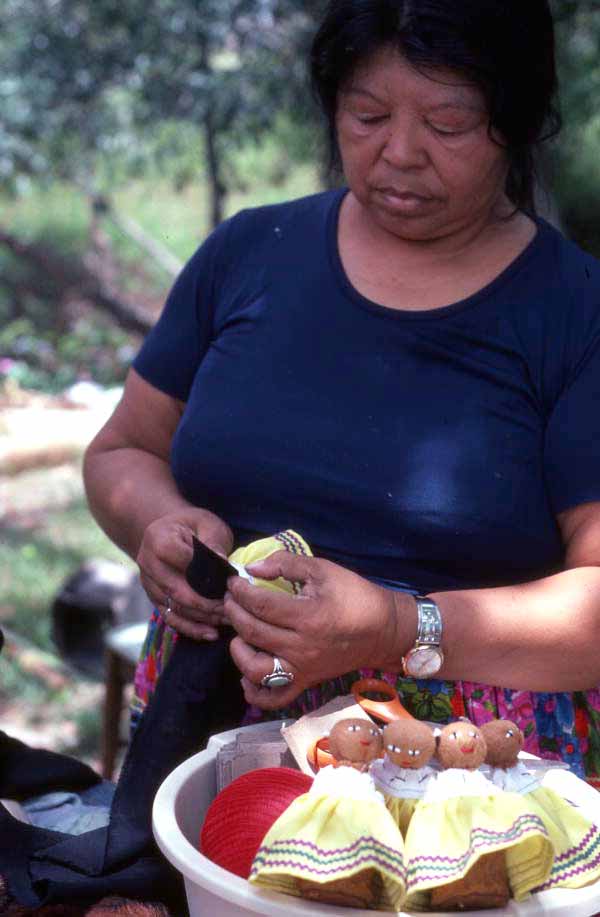 Mary Billie making dolls - Big Cypress Seminole Indian Reservation
