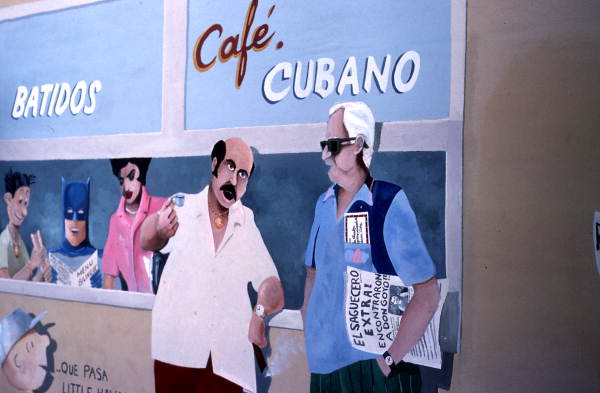 Mural for the Cafe Cubano in Little Havana - Miami, Florida.