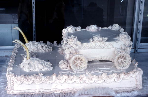 Decorated cake at the Cafe Cubano in Little Havana - Miami, Florida