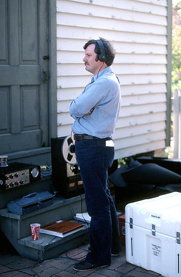 Phil Werndli working with sound equipment at the West Florida Folklife Area festival - Pensacola, Florida.