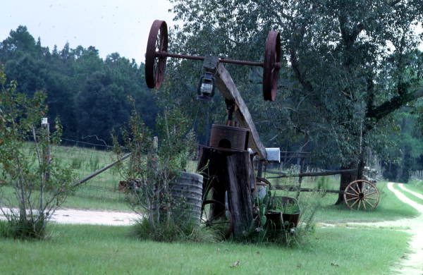 Cane mill mailbox on property of Oliver Hunter - White Springs, Florida.