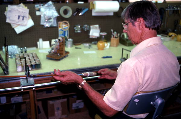 J. Dunlap making a fishing rod