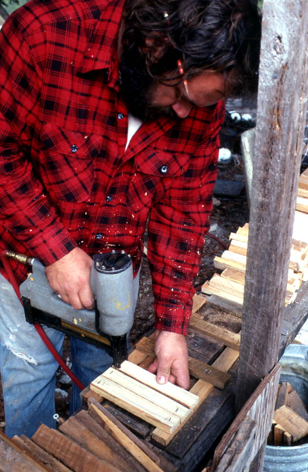 Steve Moody making animal traps