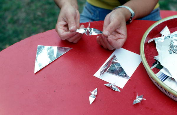 Hisako Williams making origami - Jefferson County, Florida