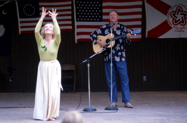 Guitarist Will McLean playing while Lais Wadsworth dances - White Springs, Florida