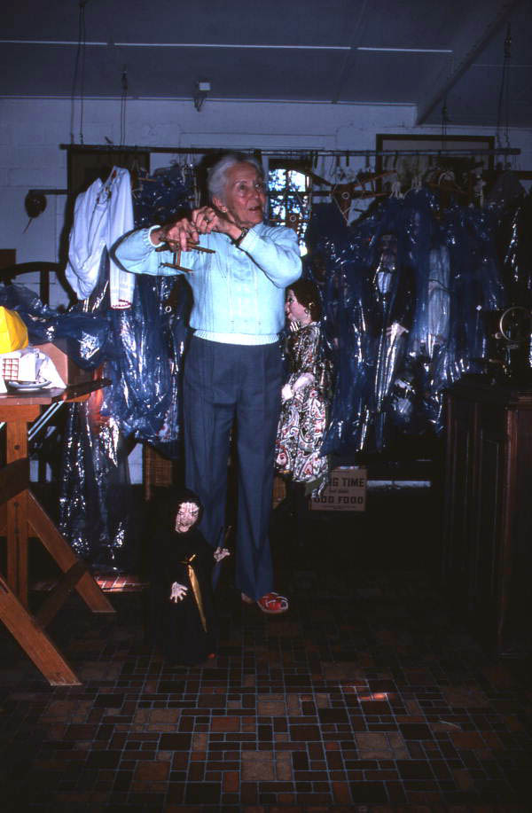 Marian McKennon holding a puppet