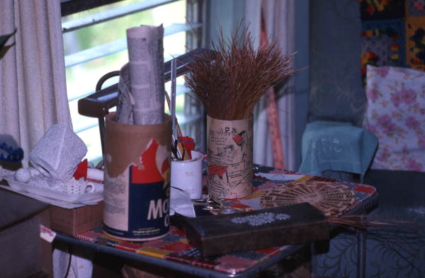 Folk artist Mebelen Holloway's work table - Lake City, Florida.