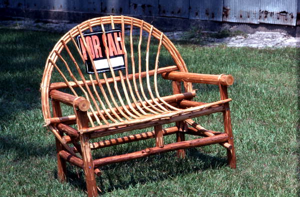 Cypress love seat made by Hank Whisnant - Lake City, Florida.