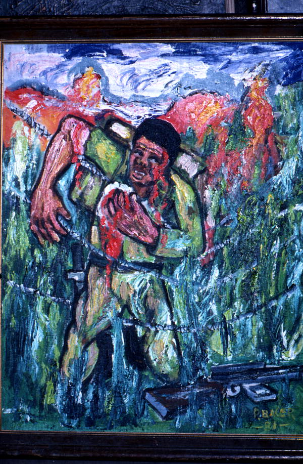 Painting by Pharoah Baker relating to man's plight - Lake City, Florida.