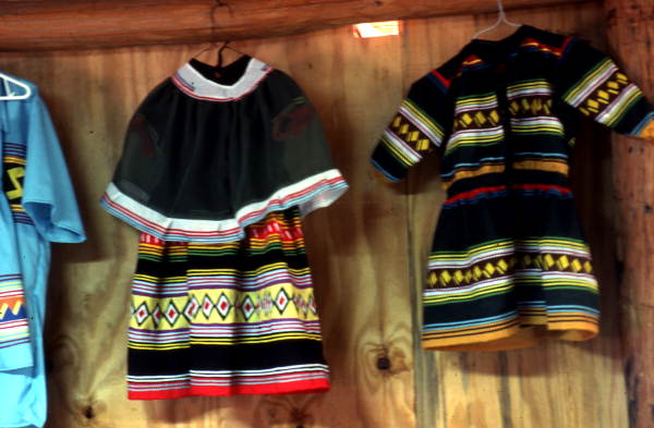 Seminole clothing on display - Brighton Reservation, Florida