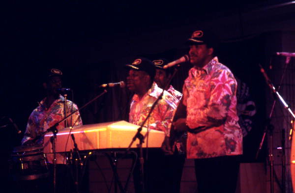 Junkanoos playing calypso music - White Springs, Florida