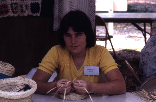 Pam Solano making palmetto crafts - White Springs, Florida