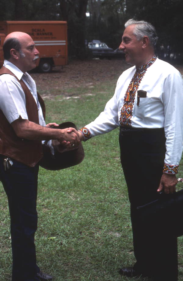 Secretary of State George Firestone shaking hands - White Springs, Florida