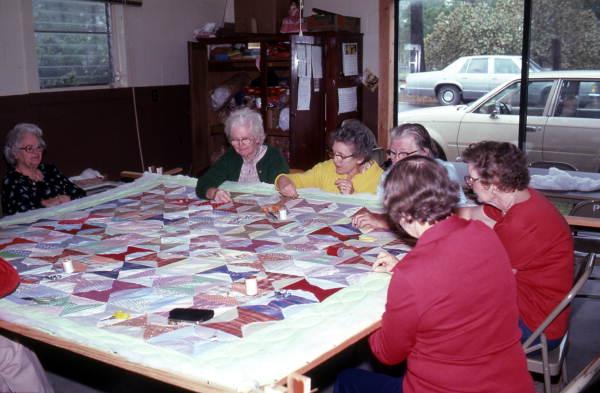 Members of the Pinetta Community Center quilting - Pinetta, Florida