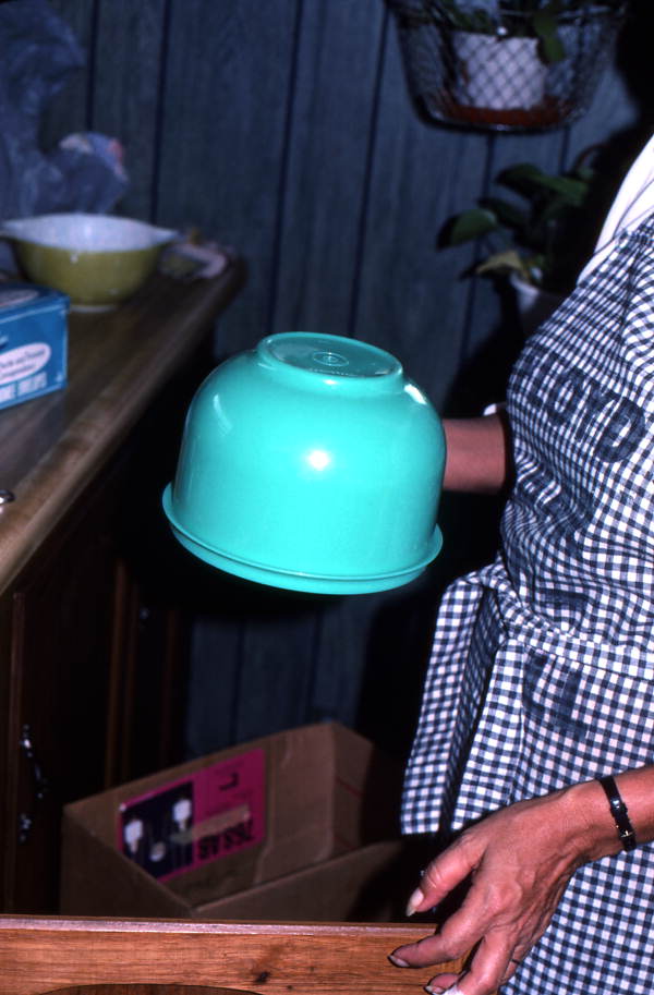 Tupperware bowl used by Viki Grimm to make a round pinata - De Land, Florida
