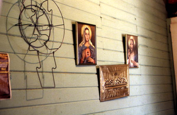 Religious photos in the kitchen of Guadalupe Ramos - Seville, Florida