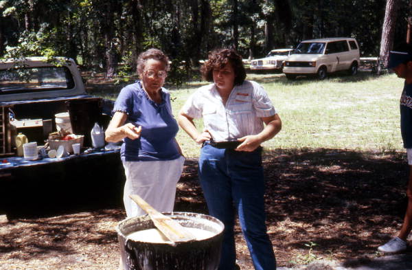 Nancy Morgan teaching how to make lye soap - White Springs, Florida
