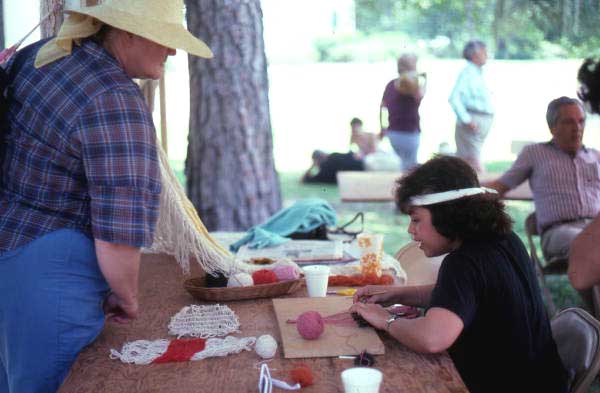 Mingley Beheit making a hammock - White Springs, Florida
