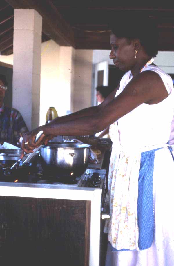 Liliane Louis preparing Haitian food at the Florida Folk Festival - White Springs, Florida