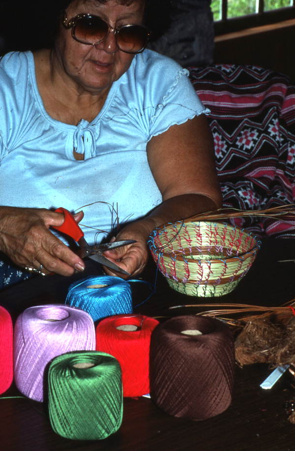 Betty Mae Jumper making a basket - White Springs, Florida