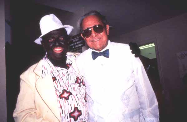 Juan "Bolito" Landa posing in "black face" with an unidentified man - Miami, Florida.
