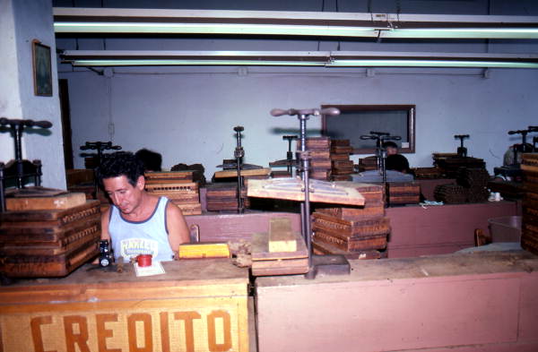 Cigar rollers at El Credito - Miami, Florida.