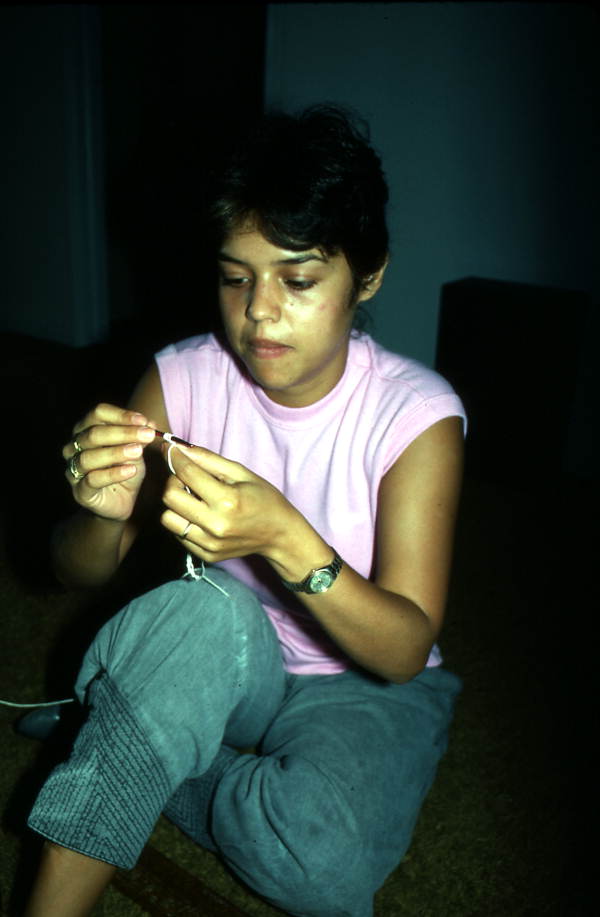 Mingly Caminero-Beheit making a hammock - Miami, Florida.