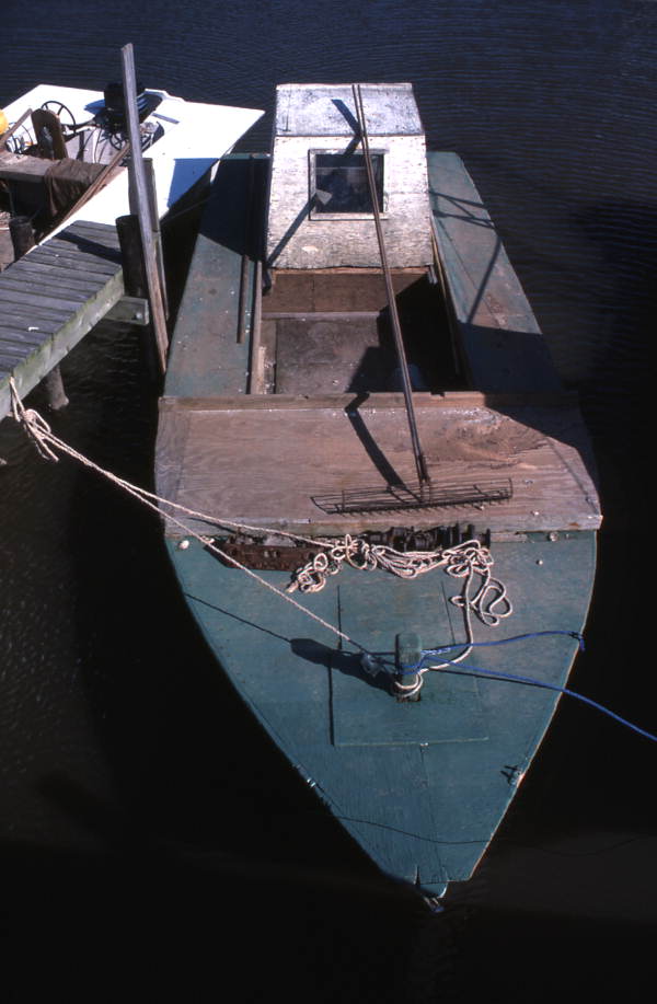 Docked oyster skiff - Apalachicola, Florida.