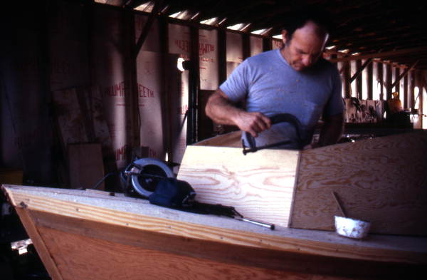 Bobby Shiver works on the cabin - Eastpoint, Florida