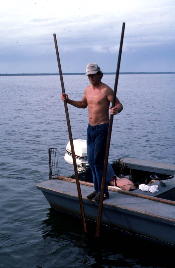 Cletis Anderson tongs for oysters : Apalachicola Bay, Florida.