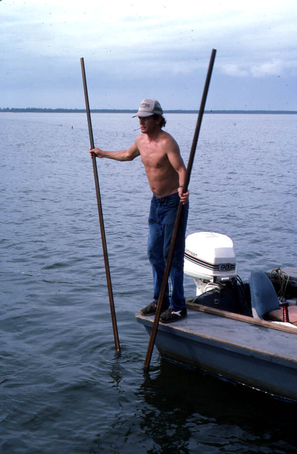 Cletis Anderson tongs for oysters : Apalachicola Bay, Florida.