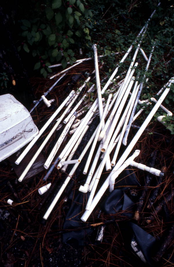 PVC pipe used by Loys Cain to make knife handles - Eastpoint, Florida