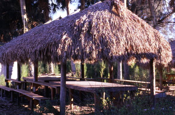 Traditional Seminole chickee - Brighton Reservation, Florida