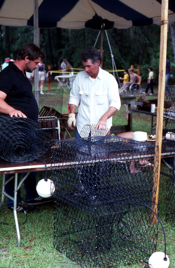 Tommy Noles making a crab trap - White Springs, Florida
